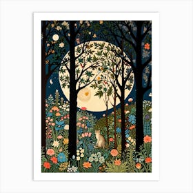 William Morris Moonlight In The Forest 29 Art Print