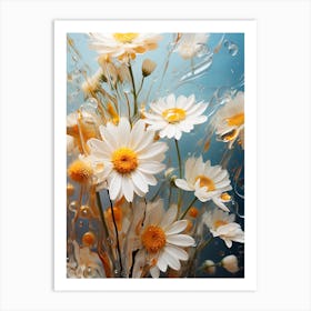 Daisies In Water Art Print