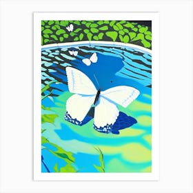 Marbled White Butterfly Pop Art David Hockney Inspired 1 Art Print