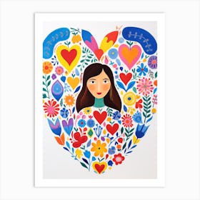 Nature & Patterns Heart Illustration Of A Person 3 Art Print