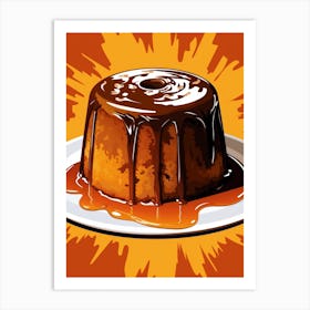 Sticky Toffee Pudding Pop Art Cartoon 1 Art Print