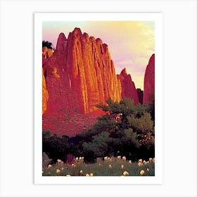 Garden Of The Gods Retro Sunset Art Print