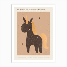 Black Unicorn Muted Pastels Poster Art Print