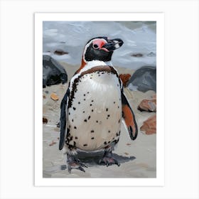 African Penguin Saunders Island Oil Painting 3 Art Print