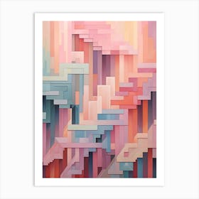 Technology Abstract Geometric Pattern 13 Art Print