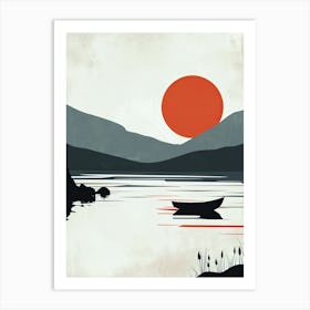 Sunset On The Como Lake Art Print