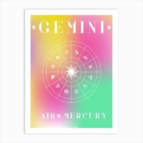 Gemini Horoscope Art Print