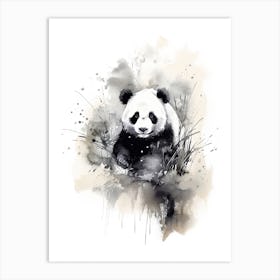 Panda Art In  Ink Wash Painting Style 4 Art Print