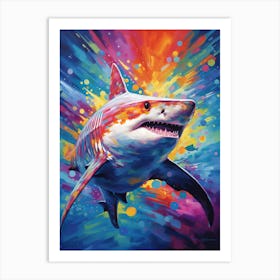  A Great Hammerhead Shark Vibrant Paint Splash 1 Art Print