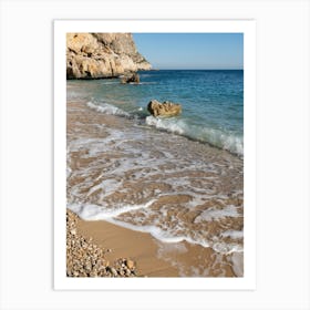 Clear sea water and waves on the beach Art Print