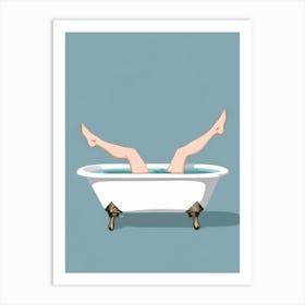 Woman In A Bathtub 2 Art Print