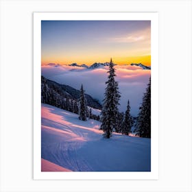 Sölden, Austria Sunrise Skiing Poster Art Print