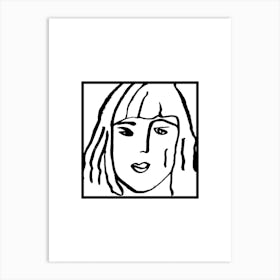 Female Face Square Art Print