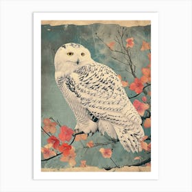 Snowy Owl Vintage Illustration 2 Art Print