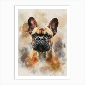 French Bulldog Watercolor Painting 3 Art Print