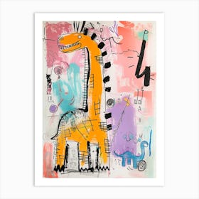 Abstract Dinosaur Graffiti Style Painting 2 Art Print