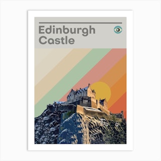 Edinburgh Castle Scottish Rainbow City Art Print