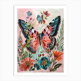 Floral Animal Painting Butterfly 1 Art Print