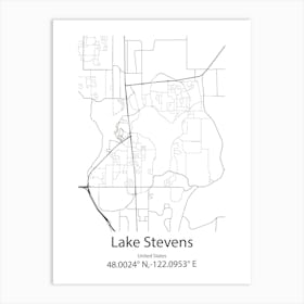 Lake Stevens,United States Minimalist Map Poster