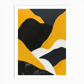 Black And Yellow Mountains Art Print