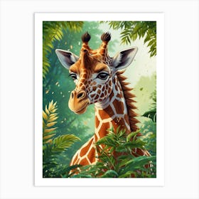 Giraffe In The Jungle Art Print