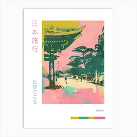 Nara Japan Retro Duotone Silkscreen Poster 2 Art Print