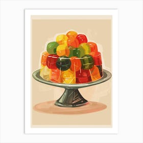 Rainbow Jelly Beige Illustration 2 Art Print