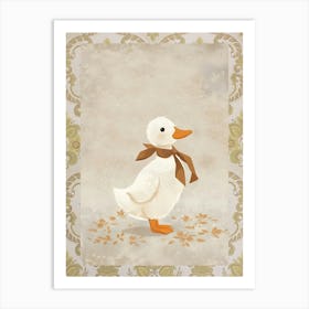 Duck In A Scarf Art Print