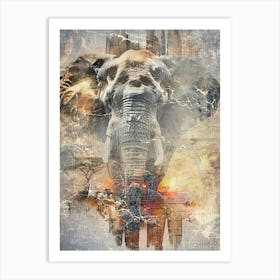 Poster Elephant African Animal Illustration Art 01 Art Print