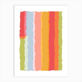 Abstract Summer Colourful Line Art Art Print
