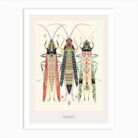 Colourful Insect Illustration Cricket 9 Poster Art Print