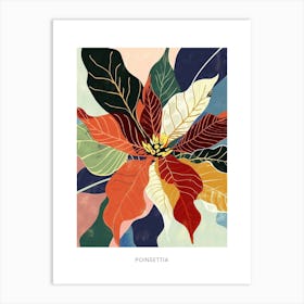 Colourful Flower Illustration Poster Poinsettia 1 Art Print