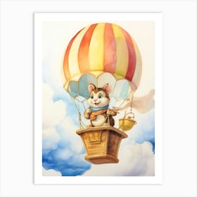 Baby Chipmunk 2 In A Hot Air Balloon Art Print