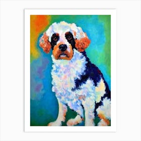 Irish Water Spaniel Fauvist Style Dog Art Print