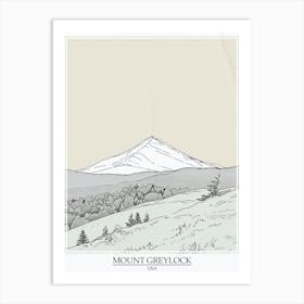 Mount Greylock Usa Color Line Drawing 7 Poster Art Print