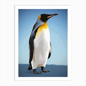 King Penguin Phillip Island Minimalist Illustration 3 Art Print