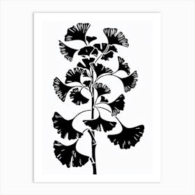 Ginkgo Tree Simple Geometric Nature Stencil 2 Art Print