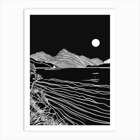 Ben Vorlich Loch Lomond Mountain Line Drawing 4 Art Print