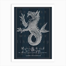 Sea Monsters Steinbeck Quote Art Print