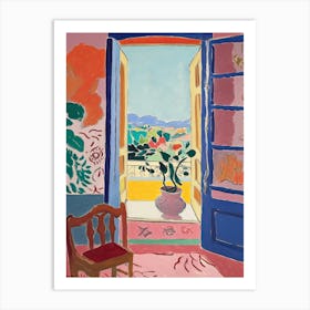 Open Window And A Vase Art Print