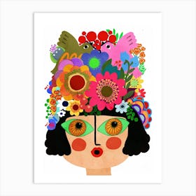 Flowers In Her Hair Art Print