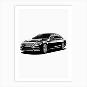 Mercedes Benz S Class Line Drawing 6 Art Print