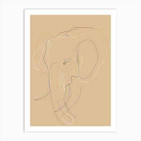 Elephant - Boho, Line Art 9 Art Print