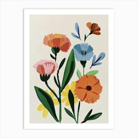 Painted Florals Carnations 6 Art Print