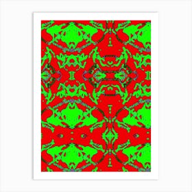 Red And Green Abstract Pattern Art Print