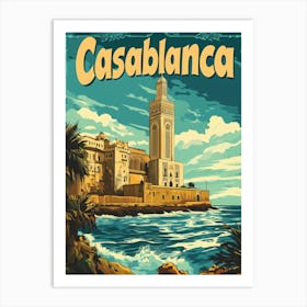 Aihrgdesign A Vintage Travel Poster Of Casablanca Featuring T Eb9b2ade 588b 4ae6 83f0 86defc66460c 0 Art Print