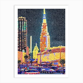 Las Vegas, City Us  Pointillism Art Print