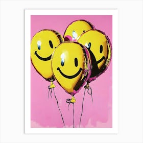 Smiley Balloons 1 Art Print