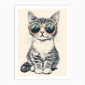 Cat In Sunglasses.Generated AI. Wall Art Print Art Print