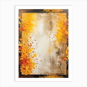 Abstract Watercolor Painting Captures The Essence Of Autumn With Splashes Of Bright Yellow Brillian Art Print